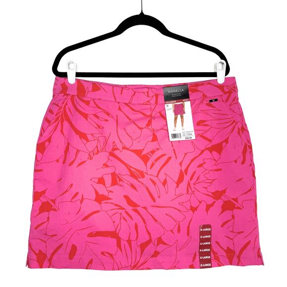 Rafaella Dresses & Skirts - Rafaella Pink Floral Skort Size XL Golf Athleisure Outdoors Tennis Tropical Red